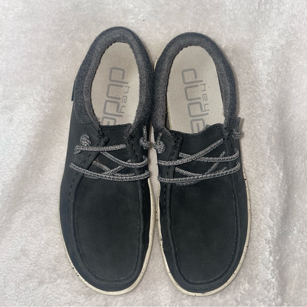 Hey Dude Wally Mid Canvas (Black/White) Size Women 7 Men 5. - Picture 7 of 9